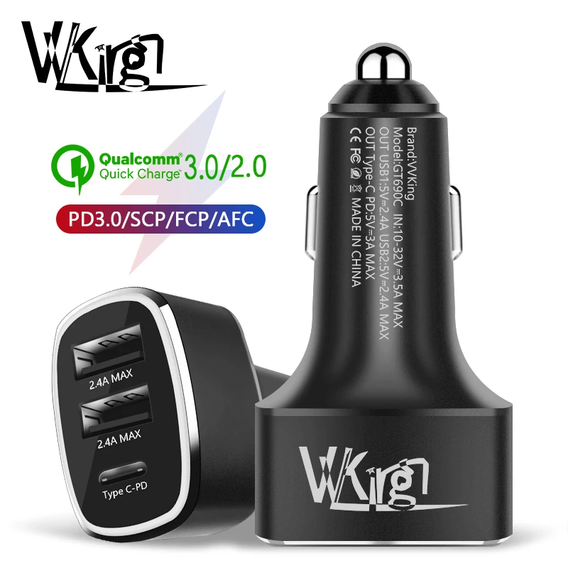VVKing 42 W شاحن سيارة سريعة تهمة 3.0 + 4.8A ماكس لهواوي سامسونج iphone Xiaomi نوع C PD 3.0 سريع شاحن سيارة الهاتف شاحن VVKing 42 W شاحن سيارة سريعة تهمة 3.0 + 4.8A ماكس لهواوي سامسونج iphone Xiaomi نوع C PD 3.0 سريع شاحن سيارة الهاتف شاحن