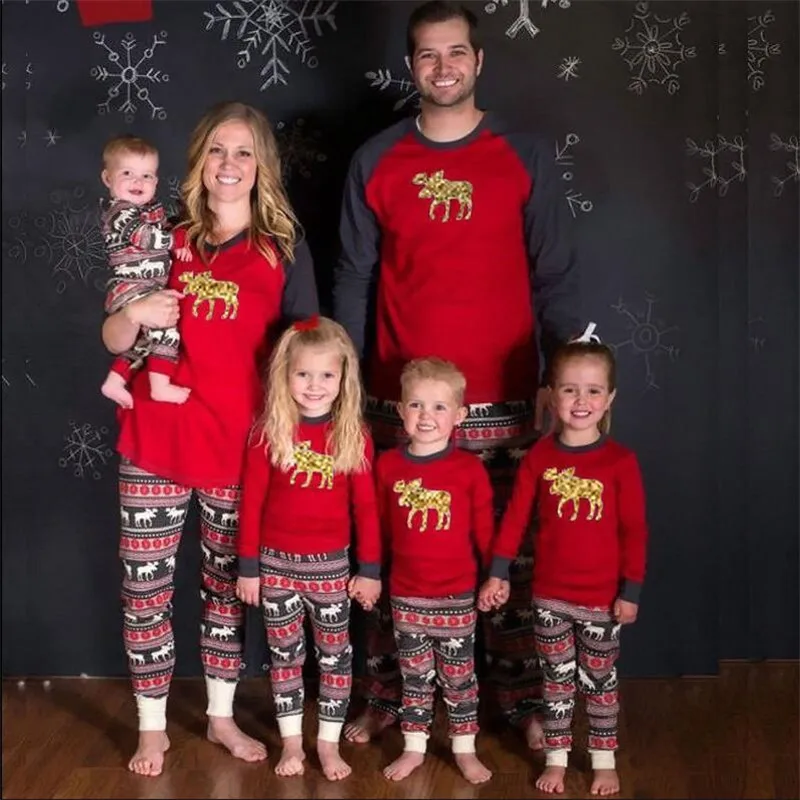 

Family Christmas Pajamas Mother Father Daughter Son Outfits Family Matching Clothes Sleepwear Cotton Pajama Set