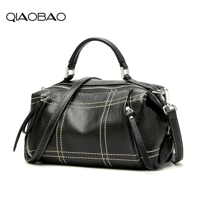 

QIAOBAO Women Practical Bag Handbags Designer Roomy Bag Organized Women Cowhide Leather Handbags Functional Beautiful Purse