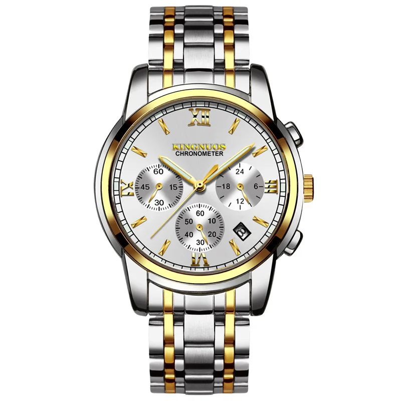 

Luxury Brand Men Watches Sports Chronograph Watch Stainless Steel Date Display Luminous Watch Waterproof Quartz Watch Male Clock