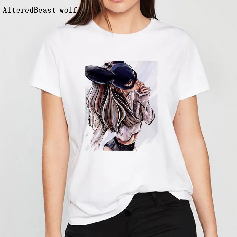 

Women 2019 Summer Harajuku T Shirt Camiseta Mujer Graphic Tees Sexy Bunny Korean Girl Kawaii Tops Streetwear Tee Shirt Femme