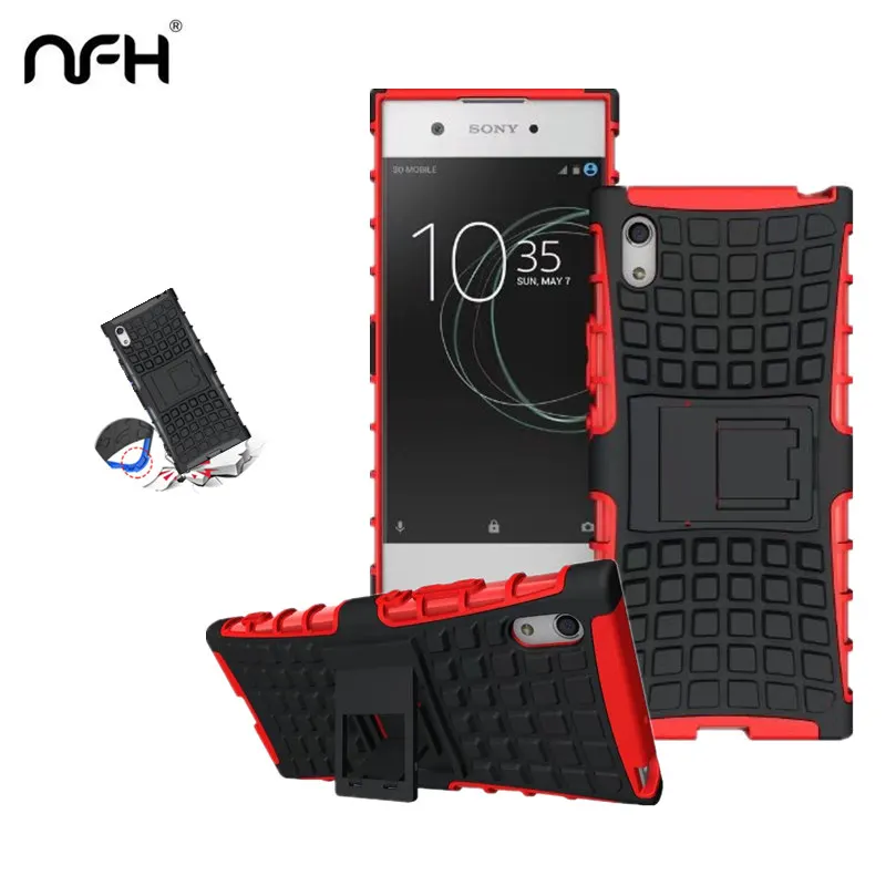 

NFH Mixing Silicone Plastic Hard Armor Case For Sony Xperia XA 1 Slim Bumper Drop Protection Back Cover Ultra Case On XA1 5.0"