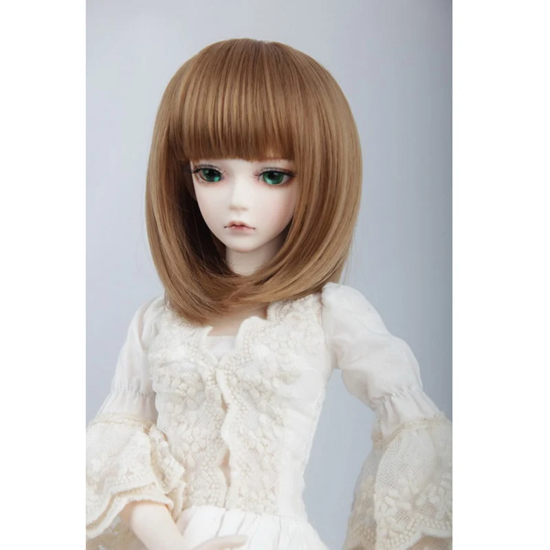 Ascosplay аксессуары для кукол BJD парик короткие прямые волосы Bobo голова сплошной цвет 1/3 1/4 волосы куклы черный коричневый Светильник Цвет