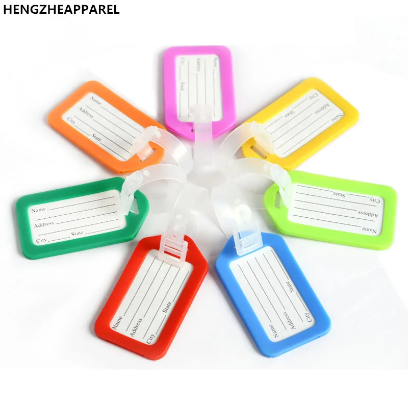 Plastic luggage tag Custom baggage tags pp material luggage accessories simple whole sale fly ...