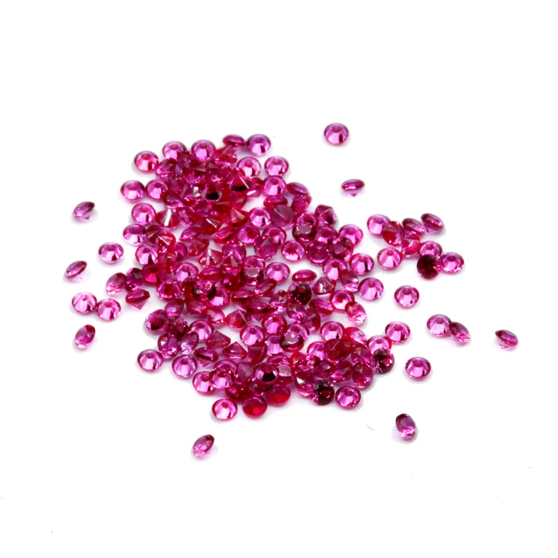 

0.8mm to 3mm 5# red r u b y color round shape syntheitc corundum for jewelry making