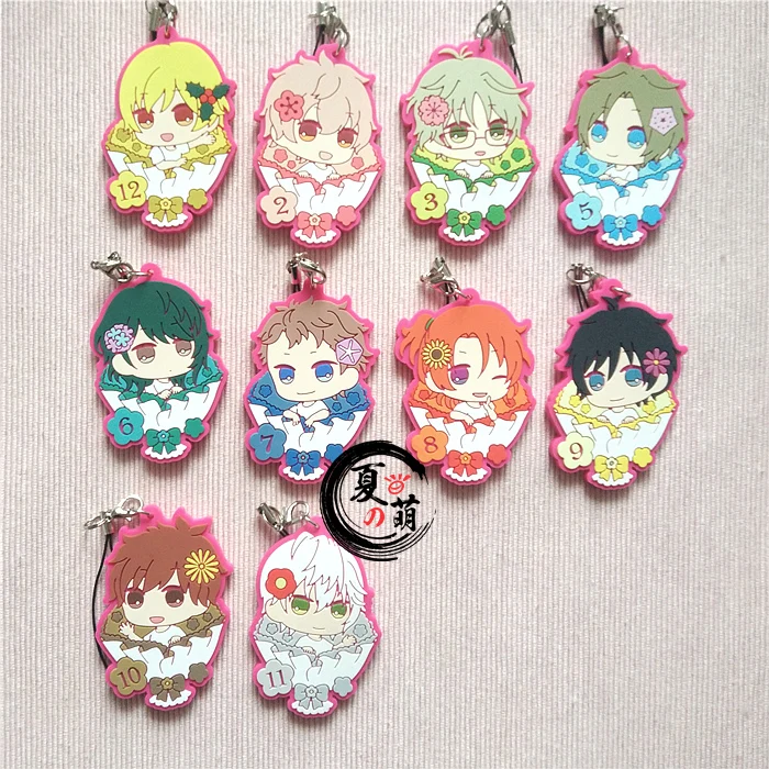 Резиновый брелок Tsukiuta из аниме KAKERU KOI HARU AOI RUI KAI YOU YORU IKU SHUN|keychain anime|keychain japankeychain strap |