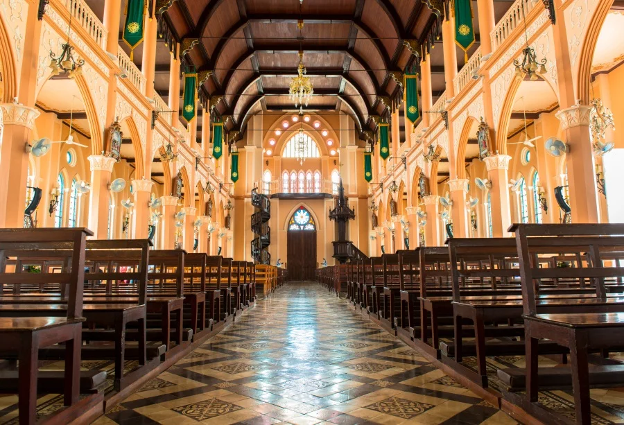 Laeacco Church Interior Corridor View Photography Backdrops Vinyl Photo