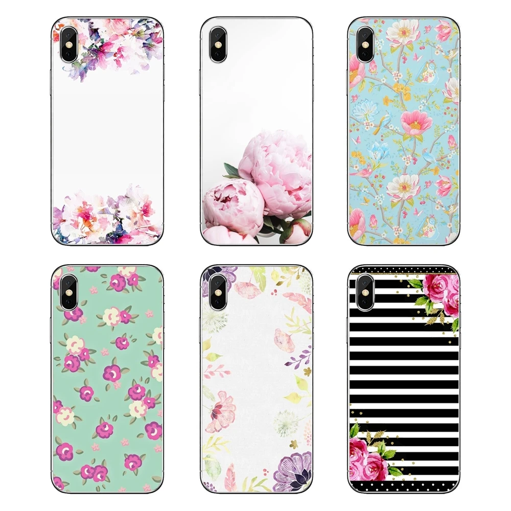 Для iPod Touch iPhone 4 4S 5 5S 5C SE 6 S 7 8 X XR XS Plus MAX милые цветы опрятные цветочные полосы с