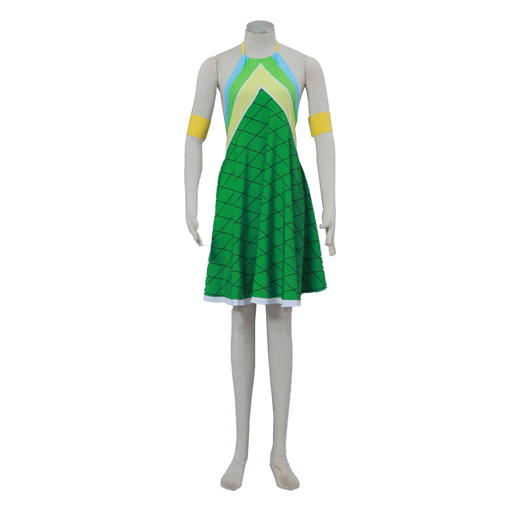 

FAIRY TAIL Cosplay Wendy Marvell Costume Halloween second generation Costumes Women Full set Green Uniform Suit B193