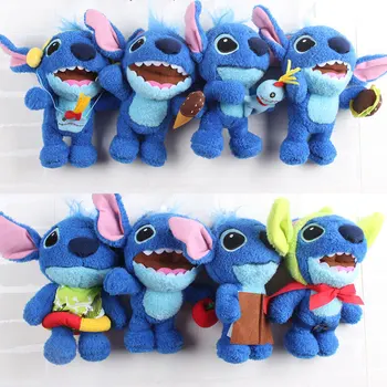 

4pcs/lot Stitch Plush Toys Pendant Clip Stitch Doll Toy Hoppity Voosh Stuffed Animal Pando Stitch Toy for Christmas Gifts