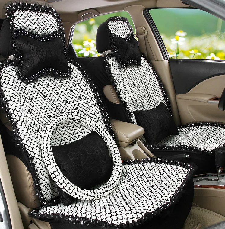 5 Pieces Sets 2016 New Arrival Female Car Seat Cover Four Season 5 Pieces Sets 2016 New Arrival Female Car Seat Cover Four Season Cute S Erfly Lace Cushion Breathable In Automobiles Covers