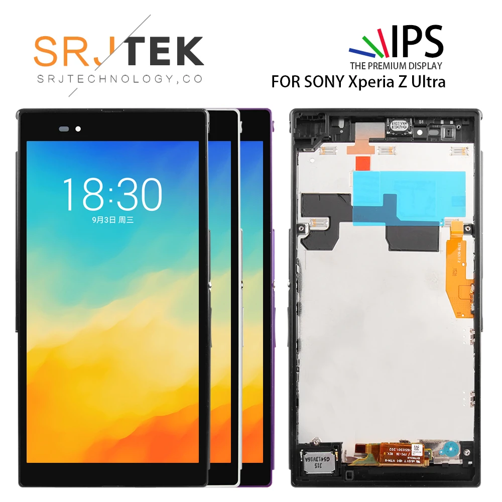 ЖК дисплей для SONY Xperia Z Ultra дигитайзер сенсорного экрана с рамкой XL39h XL39 C6833|touch screen