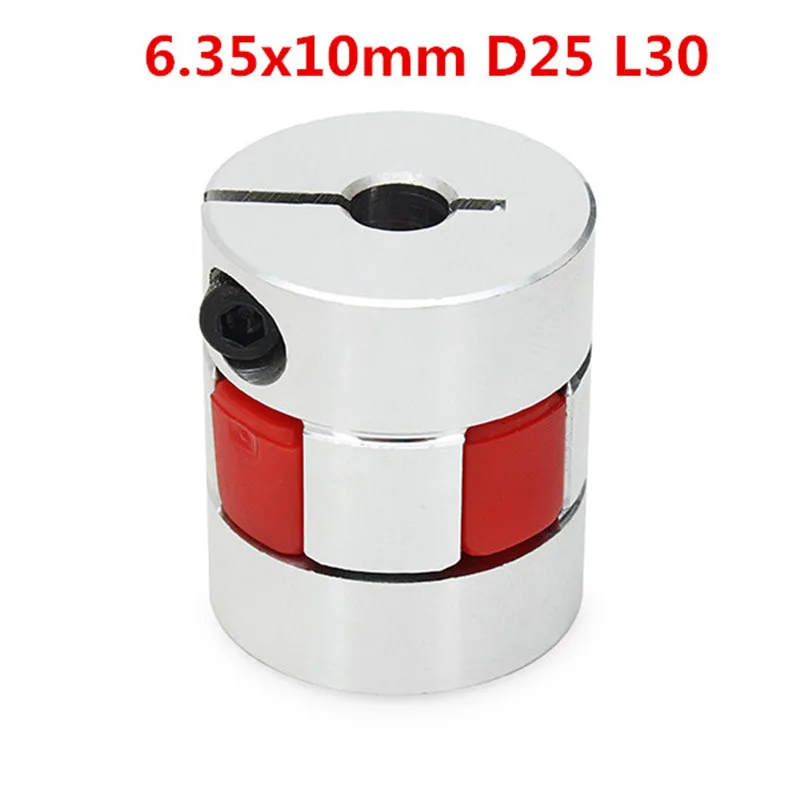 

1PC 6.35mmx10mm Aluminum Flexible Jaw Spider Shaft Coupling CNC Stepper Motor Coupler Connector OD25mm x L30mm