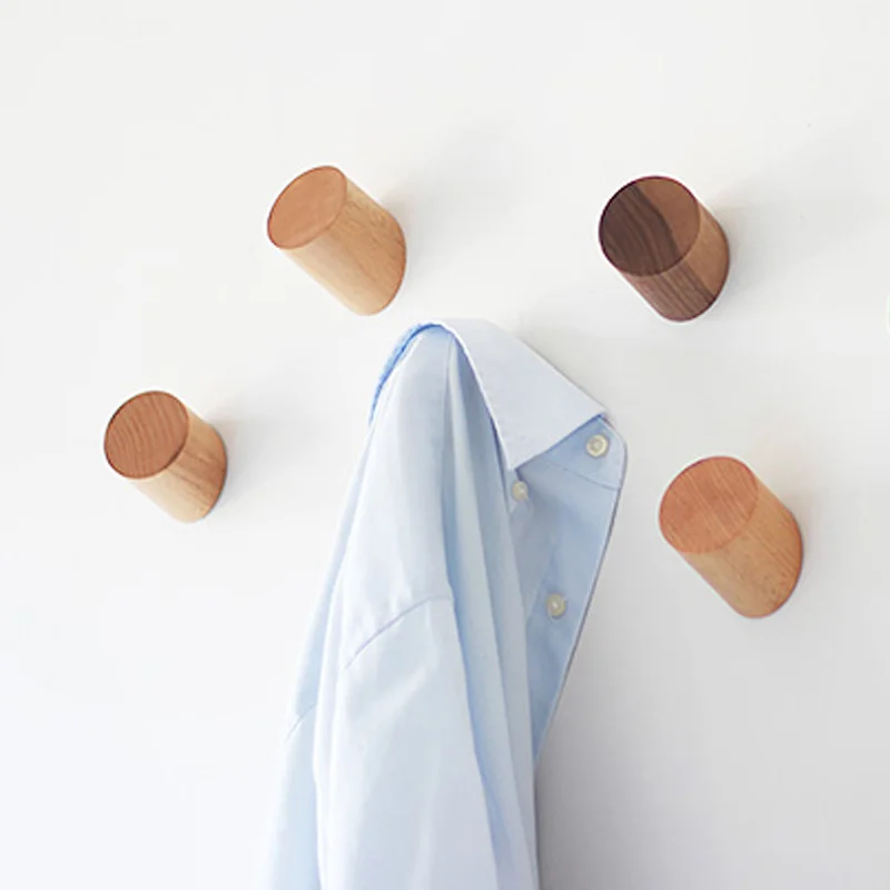 Solid Oak Wooden Wall Hook Peg Hallway Coat Clothes Modern Storage