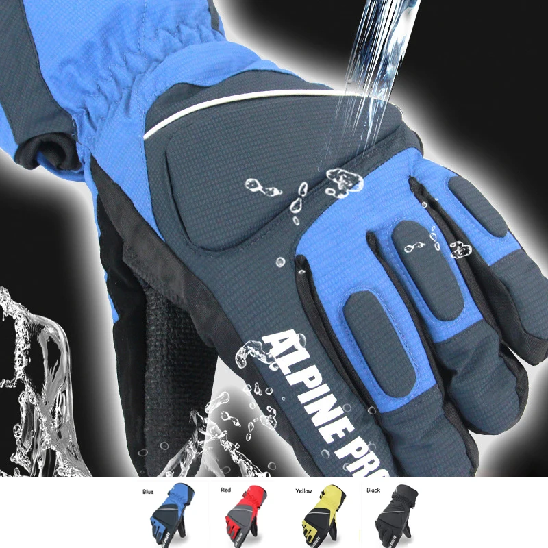 Профессиональный лыжный Перчатки водонепроницаемый Перчатки теплый ветрозащитный Велосипеды Перчатки для мужчин и женщин для сноуборд лыжи размеры S-XL