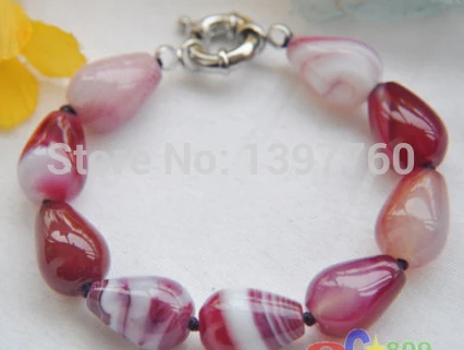 

Miss0040 8" Smooth 20MM red Teardrop agate bead bracelet