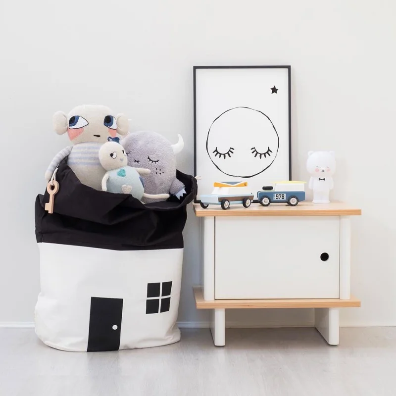 

Large Capacity Cute House Storage Bag Children Kids Baby Pure Cotton Toys Collection Bag House Toy Bag