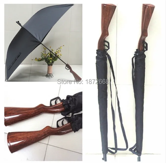 Paraguas creativo para hombre, Arma de Rifle mango largo, semiautomático, a prueba de viento, Cosplay, 5 uds., DHL|Paraguas| AliExpress