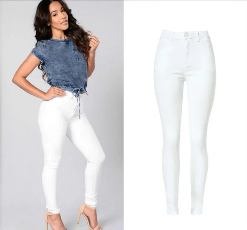 gap jeans High Waist Jeans Women Casual White Elastic Sexy Slim Denim Pencil Pants Stretch Skinny Lady Trousers Pantalon Femme Clothes maternity jeans