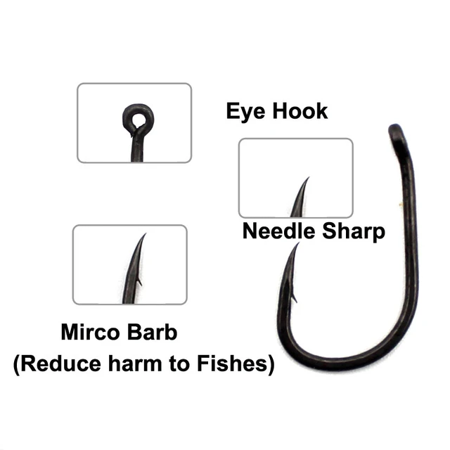 25X Carp Fishing Hooks Crank Hook Barbed Fish hooks High Carbon Steel Carp  Rigs Hook Carp