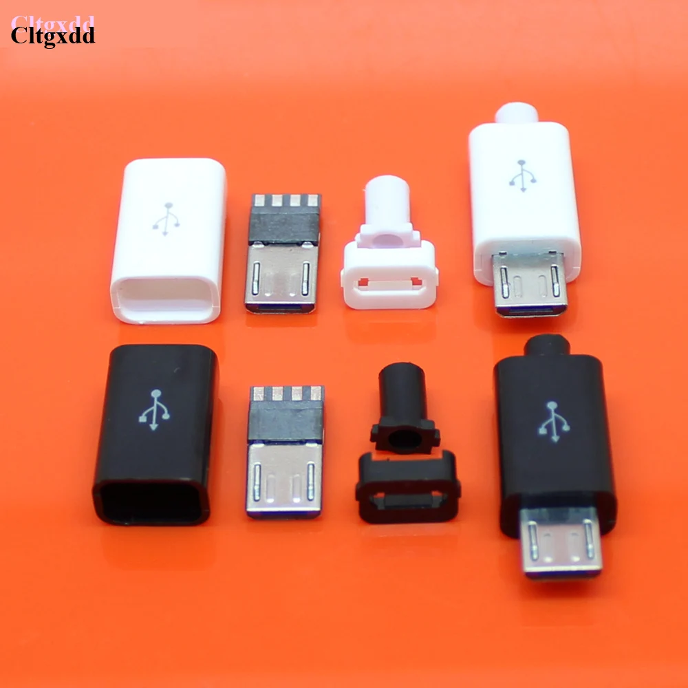 Штекерный разъем Micro USB 5Pin 100 шт. чёрный белый|Соединители| |