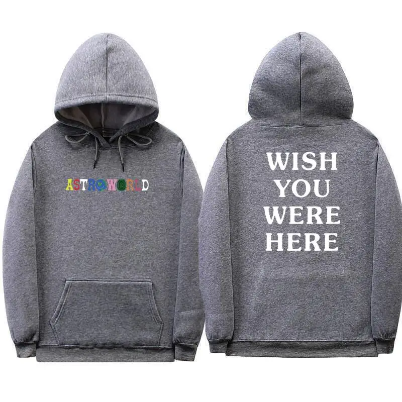 Трэвиса Скотта Astroworld WISH YOU WAS HERE толстовки Модные с буквенным принтом худи уличная одежда для мужчин и женщин пуловер Толстовка