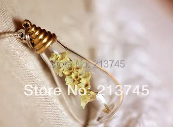 

Free ship!!! Fashion hot 20set/lot flat 28*18mm drop glass globe bubble with silver cap set DIY (glass bottle/ vial pendant )