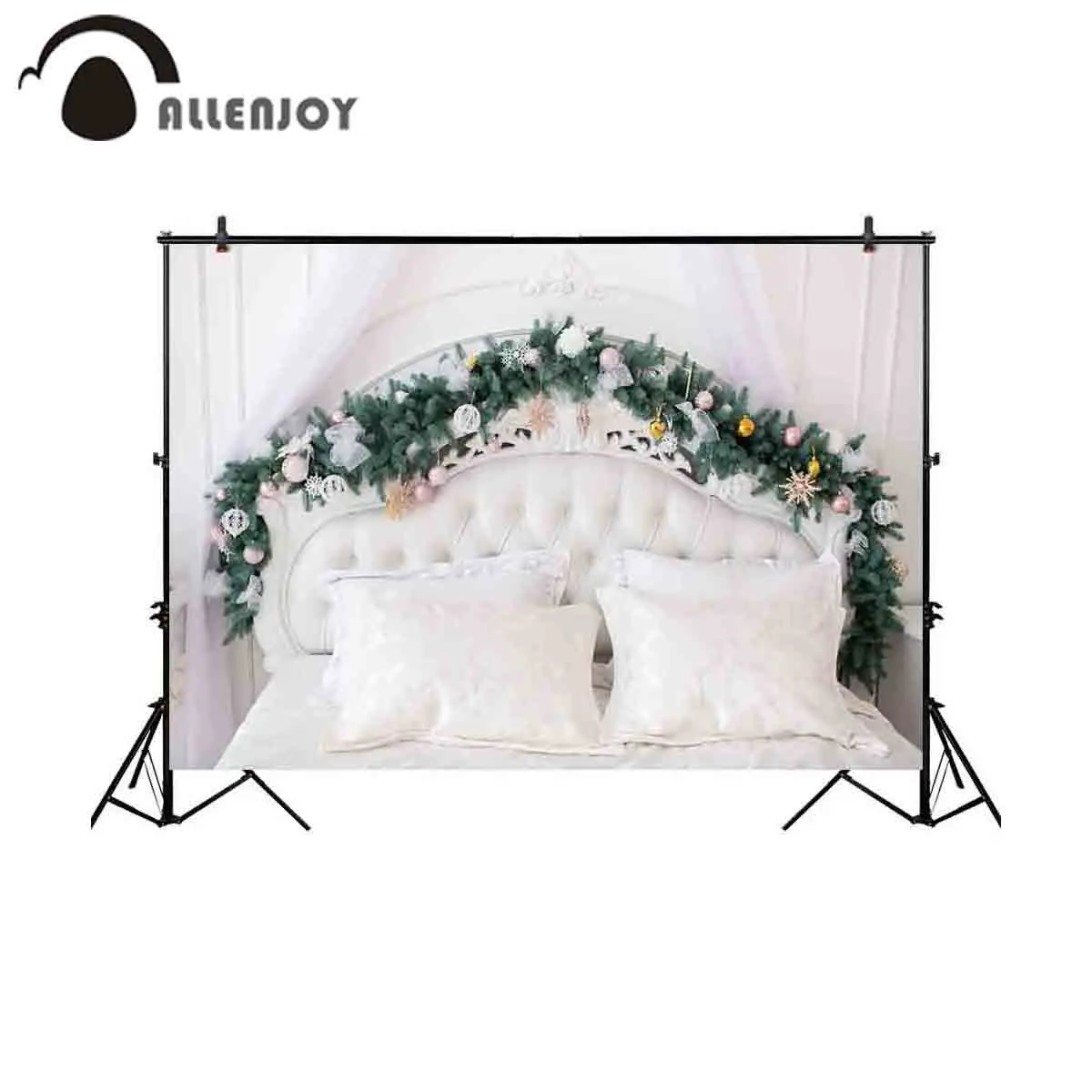 Allenjoy photography background Christmas headboard tufted