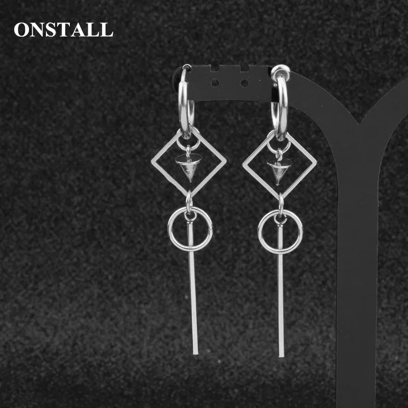 ONSTALL 19 Korean Fashion Pop Jewelry male Bangtan men earring  Drop Earring For Women Vintage Long Men Earring Geometric