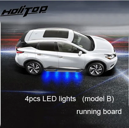 

Newest LED running board side step bar for Nissan Murano 2015-2018, with blue light,luxurious design,ISO9001 quality,load 300kg