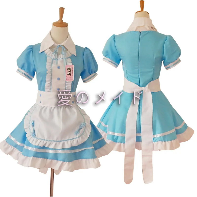 Women Maid Outfit Sweet Gothic Lolita Dresses Anime K-ON! Cosplay Costume Apron Dress Uniforms Plus Size Halloween Costumes