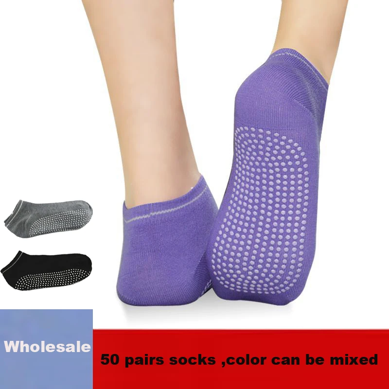 ① Оптовые 50Pairs Женщины Фитнес Хлопок Тренажерный Зал Спортивные Носки Non Slip Массаж Йога Пилатес ①