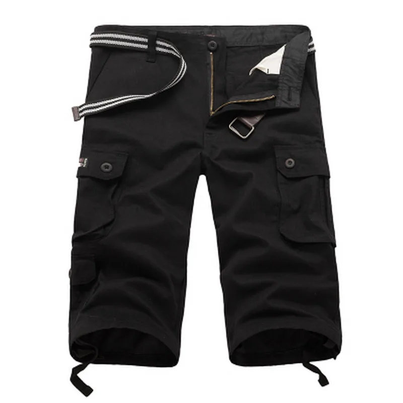 High quality 2019 Summer Cotton Cargo Knee Length loose overalls Multi-pocket bermuda masculina erkek short homme plus Size High quality 2019 Summer Cotton Cargo Knee Length loose overalls Multi-pocket bermuda masculina erkek short homme plus Size