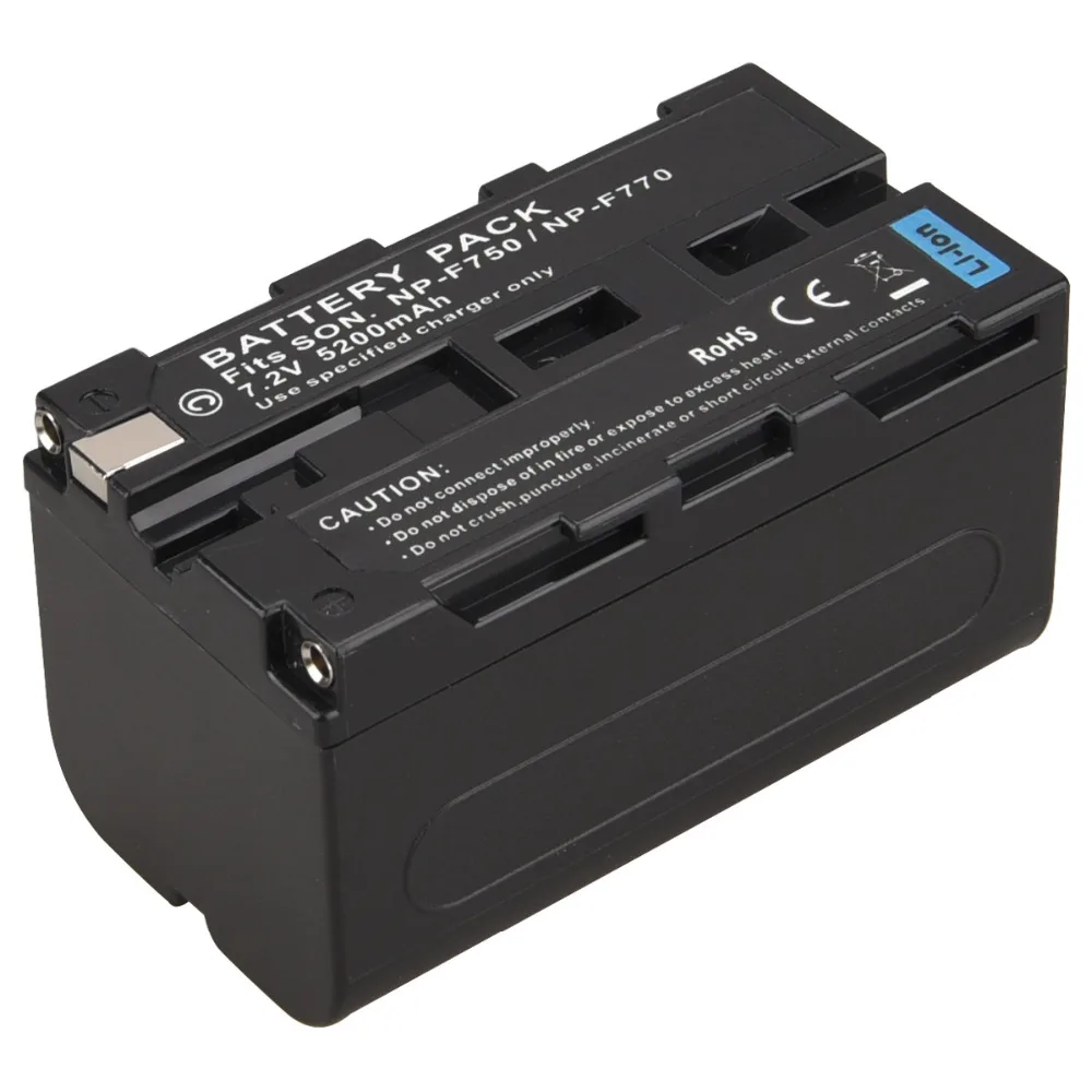 

High Capacity 5200mah NP F750 NP F770 Replacement Digital Camera Batteria For Sony NP-F750 NP-F770 Rechargeable Battery Pack