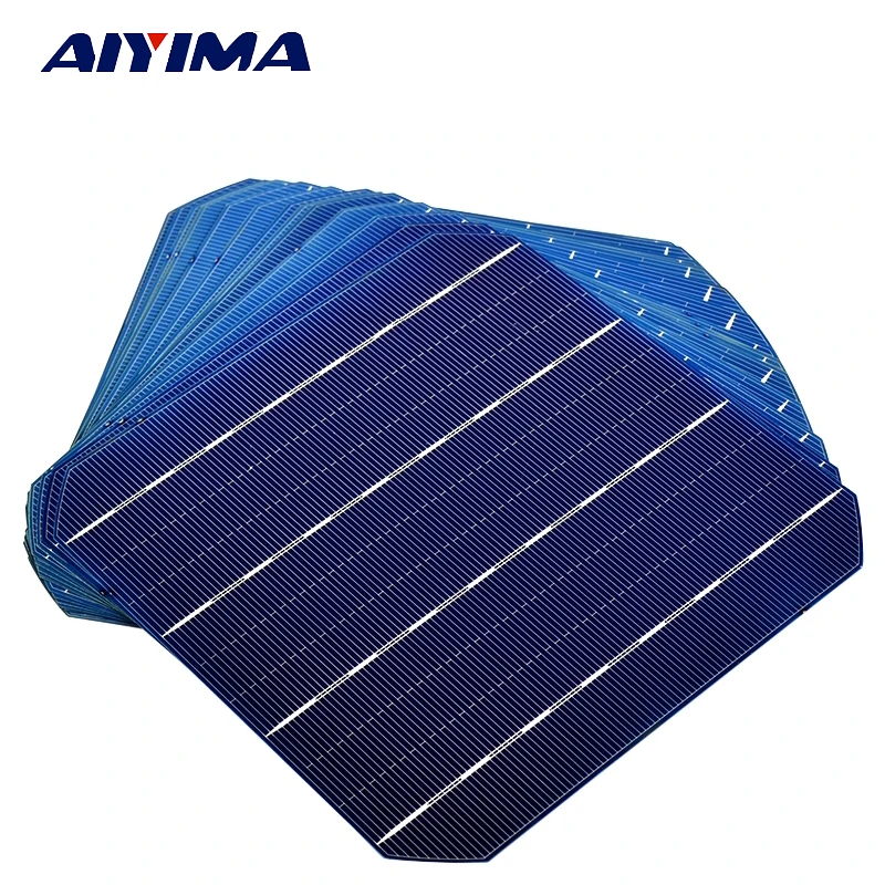 

AIYIMA 20Pcs 4.7W 0.5V Monocrystalline Silicon Solar Panel 156x156mm Solars Panel China Panneau Solaire Solar Cell DIY