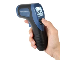 Tacómetro Digital de mano para fotos, medidor de rpm LCD, láser sin contacto, rango de tacómetro de 2,5-99999RPM, medidor de velocidad del Motor + 1 cinta reflectante