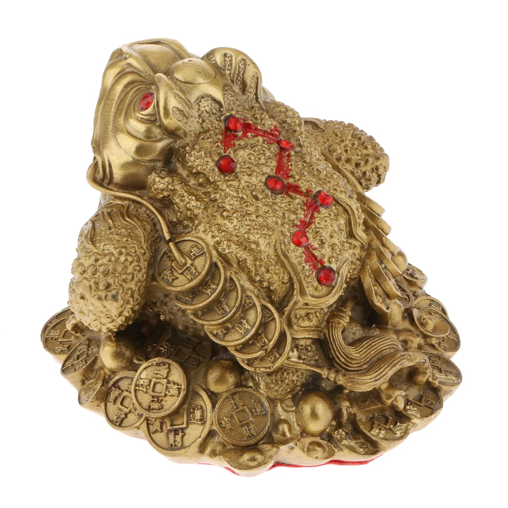 Brass Feng Shui Money Frog Three Legged Wealth Frog Money Toad Figurine Gift