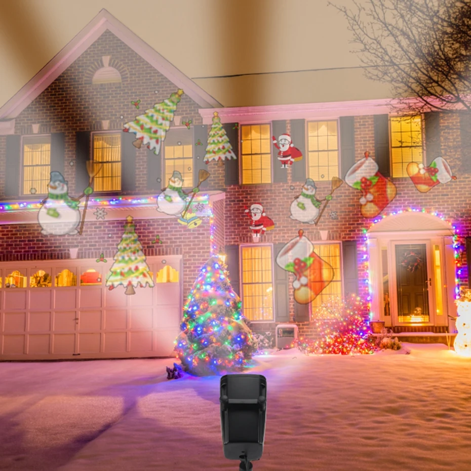 

YINGTOUMAN 18 IN 1 12 Cards Christmas Lights Projector Outdoor LED Moving Landscape Lamp Waterproof Lights Decorations for Home