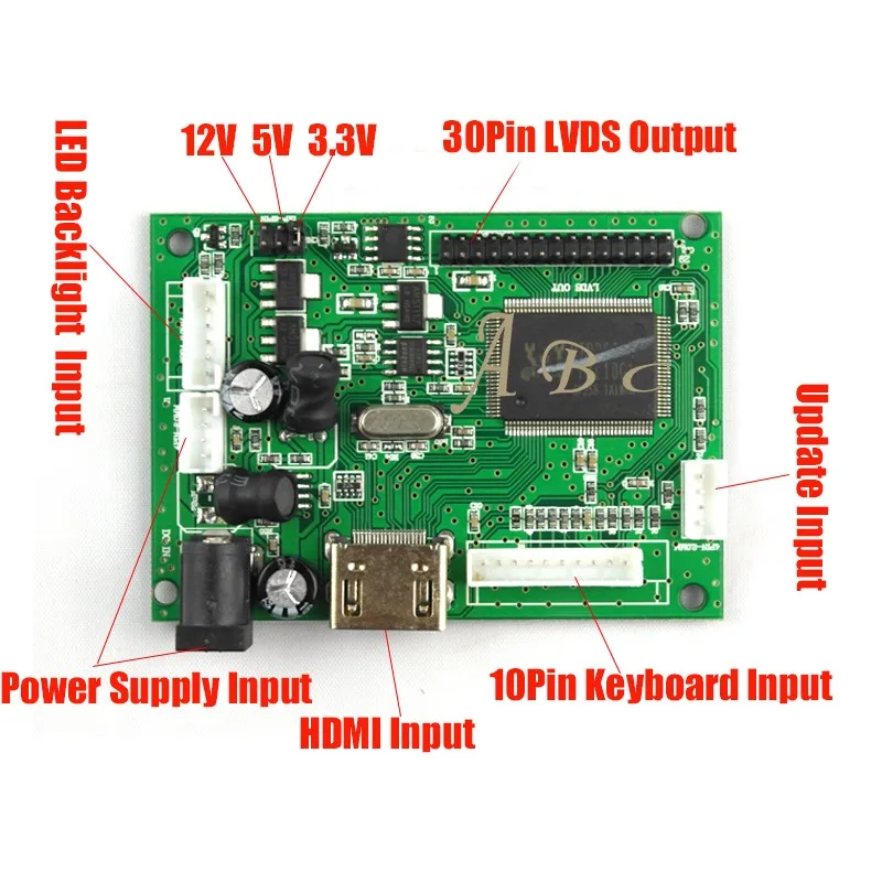 HDMI 30P LVDS светодиодный ЖК-контроллер плата модуль монитор Комплект для Raspberry PI 2 DIY 5,"-42" ips TFT ЖК-дисплей Панель