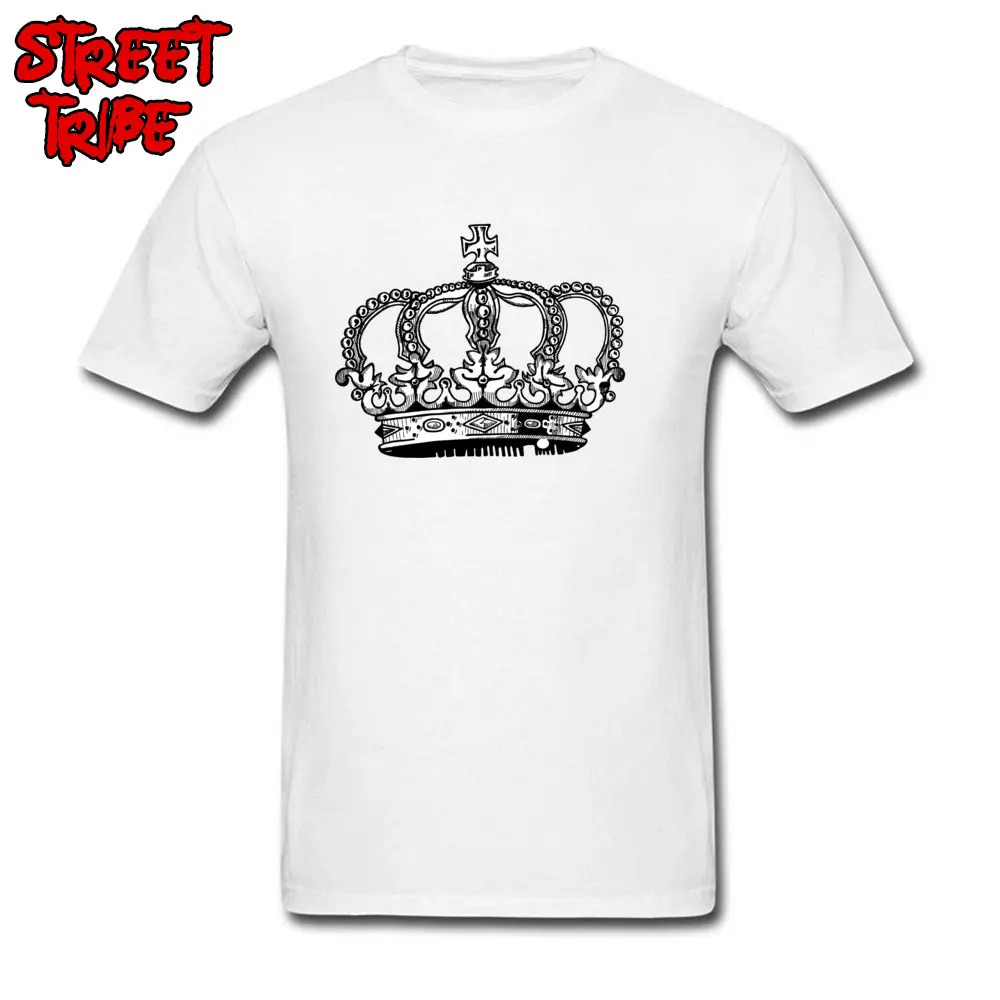 Crown Royalty Brand Short Sleeve Europe T-shirts All Cotton Crew Neck Men Tops Tees Printed Sweatshirts Summer Crown Royalty white