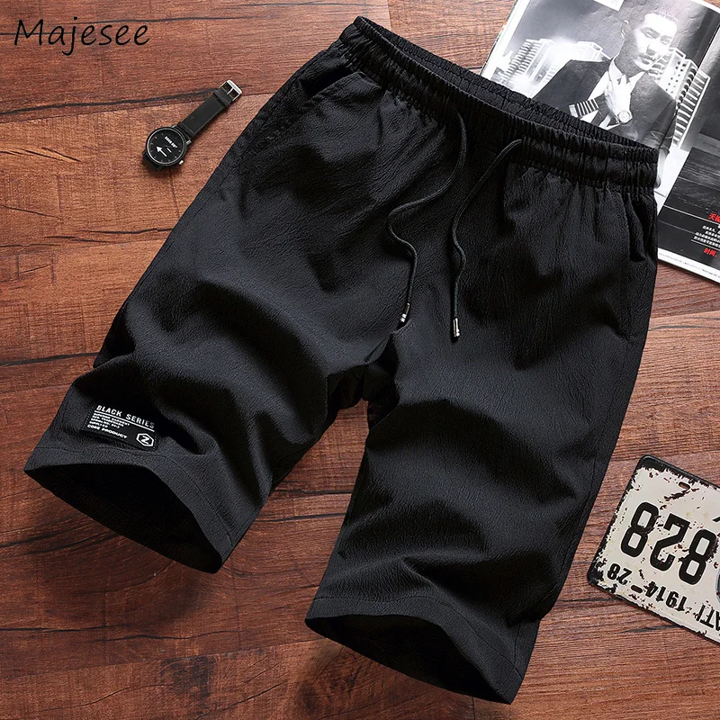 Повседневные мужские шорты, одноцветные, с карманами, для отдыха, трендовые, мягкие, простые, подходят ко всему, корейский стиль, мужские летние, длина до колена, простые, шикарные, мужские