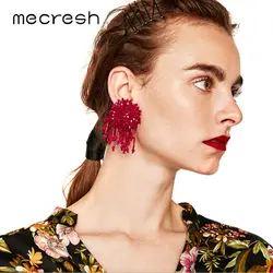 Mecresh заявление большой цветок кластер смолы кисточкой серьги для девочек богемные Висячие серьги рождественские украшения 6 цветов MEH1202