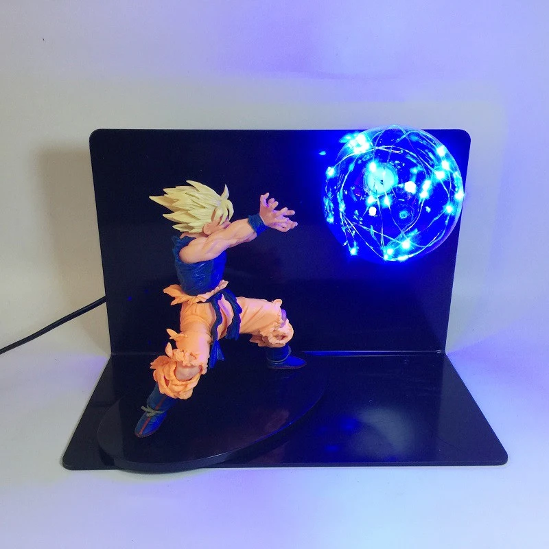 

New Design Dragon Ball Z Lamp Goku Anime Model Light Figure Toys Night Lamp Strength Bombs RGB Colorful DBZ Red Blue Lighting