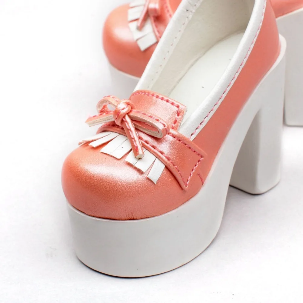 55# White 1//4 MSD DOD BJD Dollfie High Heel Synthetic Leather Shoes PF
