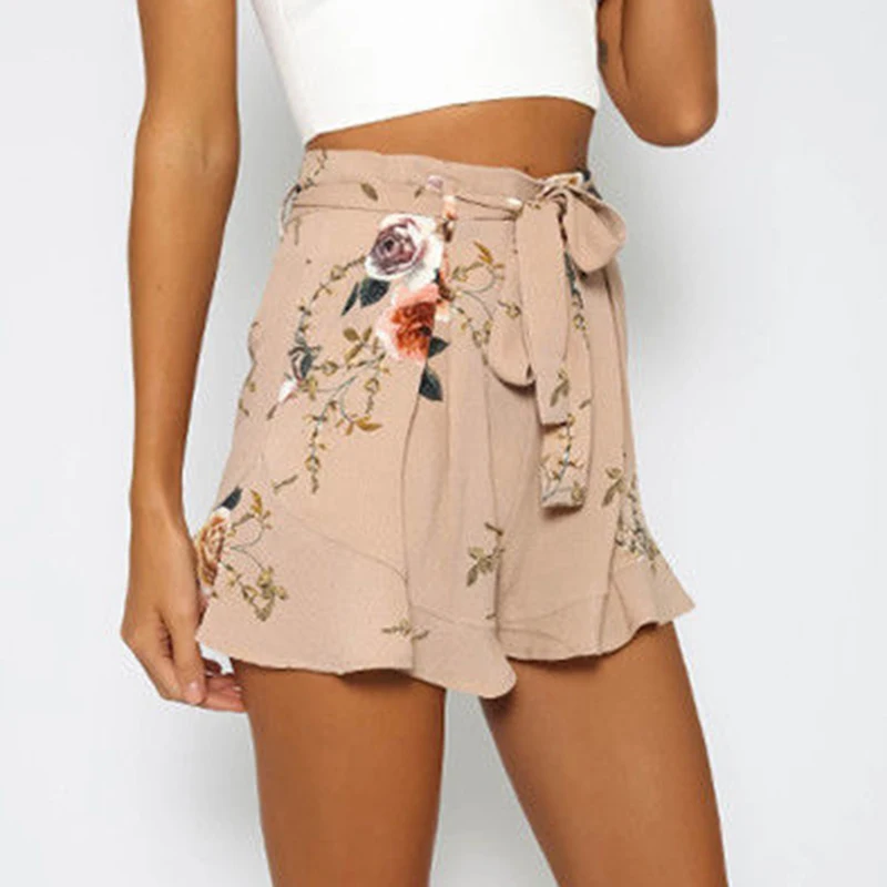 Woman High Waist Shorts 2019 Womens Floral Printed Casual Loose Short Bottom Ladies Sexy Boho Beach Shorts Summer Fashion Shorts