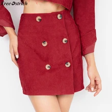 Однотонная женская Сексуальная Повседневная мини-юбка в стиле хип-хоп с пуговицами и высокой талией для офиса, Новая повседневная короткая юбка vadim faldas