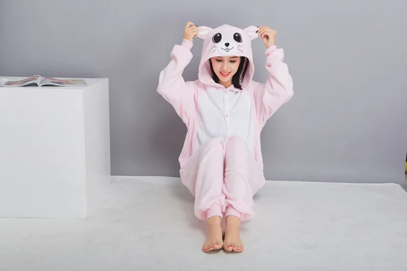 HKSNG новые пижамы для взрослых с изображением розовой мыши флисовые костюмы-комбинезоны для косплея лучший подарок для женщин и мужчин
