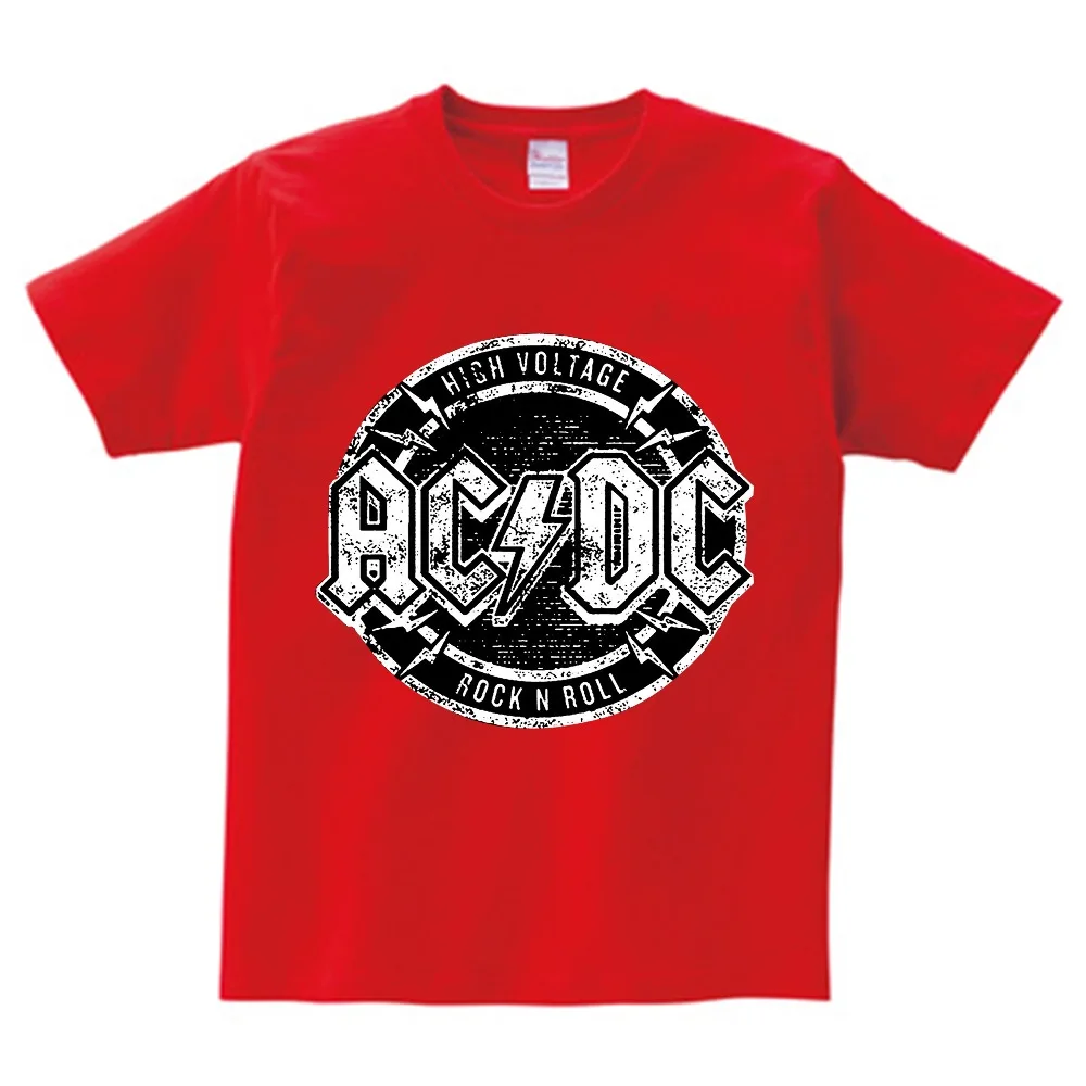 Коллекция года, летняя футболка для мальчиков детская одежда с рисунками AC DC модные футболки с металлическими наконечниками для мальчиков 3-6 лет