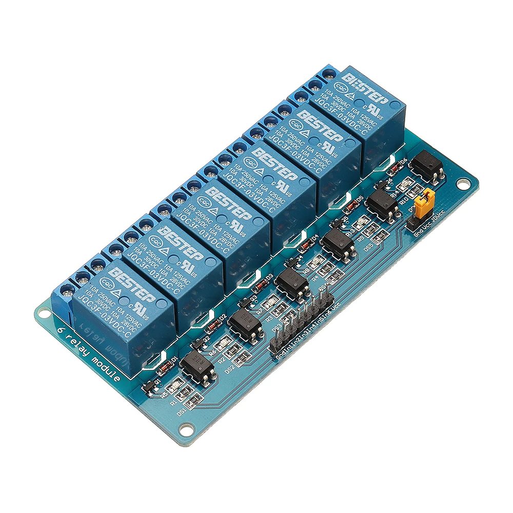 

6 Channel 3.3V Relay Module Optocoupler Isolation Active Low For Arduino