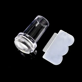 1Pc 2.4cm Clear Marshmallow Jelly Nail Stamper Soft Silicone Head Manicure Nail Art Stamping Tool #GD-13